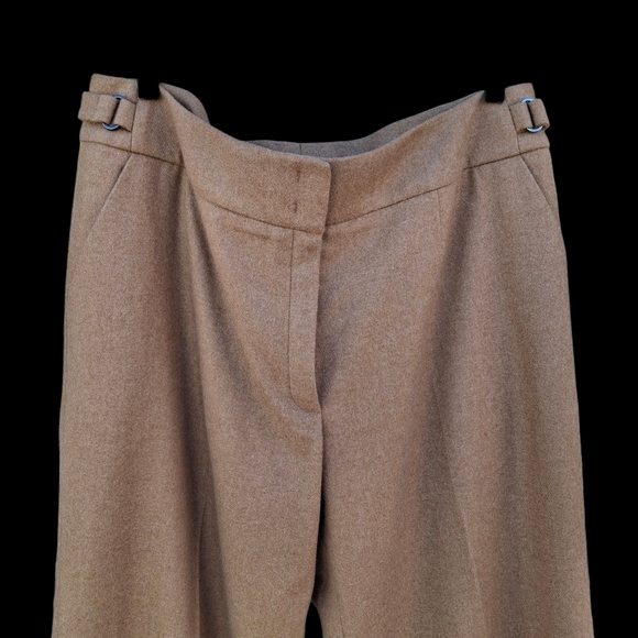 Escada Virgin & Angora Wool Wide-Leg Pants Caramel Romania Women Size 44 /US 14 - Picture 3 of 16